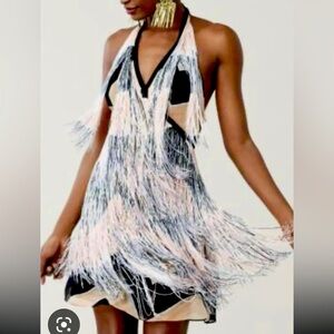 Beautiful fringe dress, new, never been worn. It is a size 12 Diane Von Furstenb